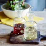 set olio aceto cuori in vetro - immagine 2