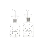 set olio aceto cuori in vetro