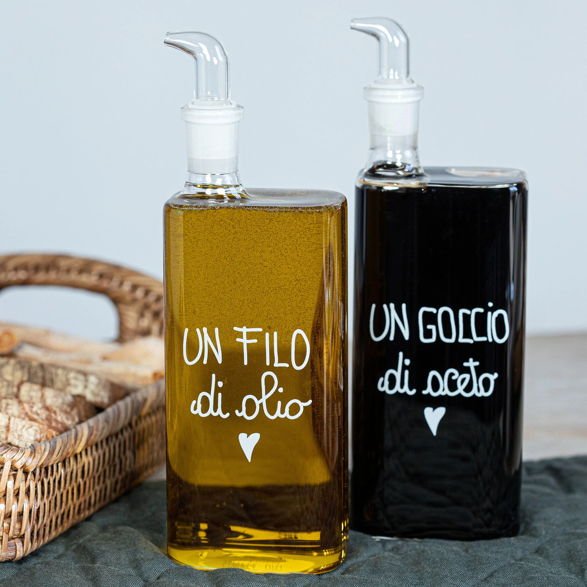 set olio aceto 400 ml in vetro - immagine 2