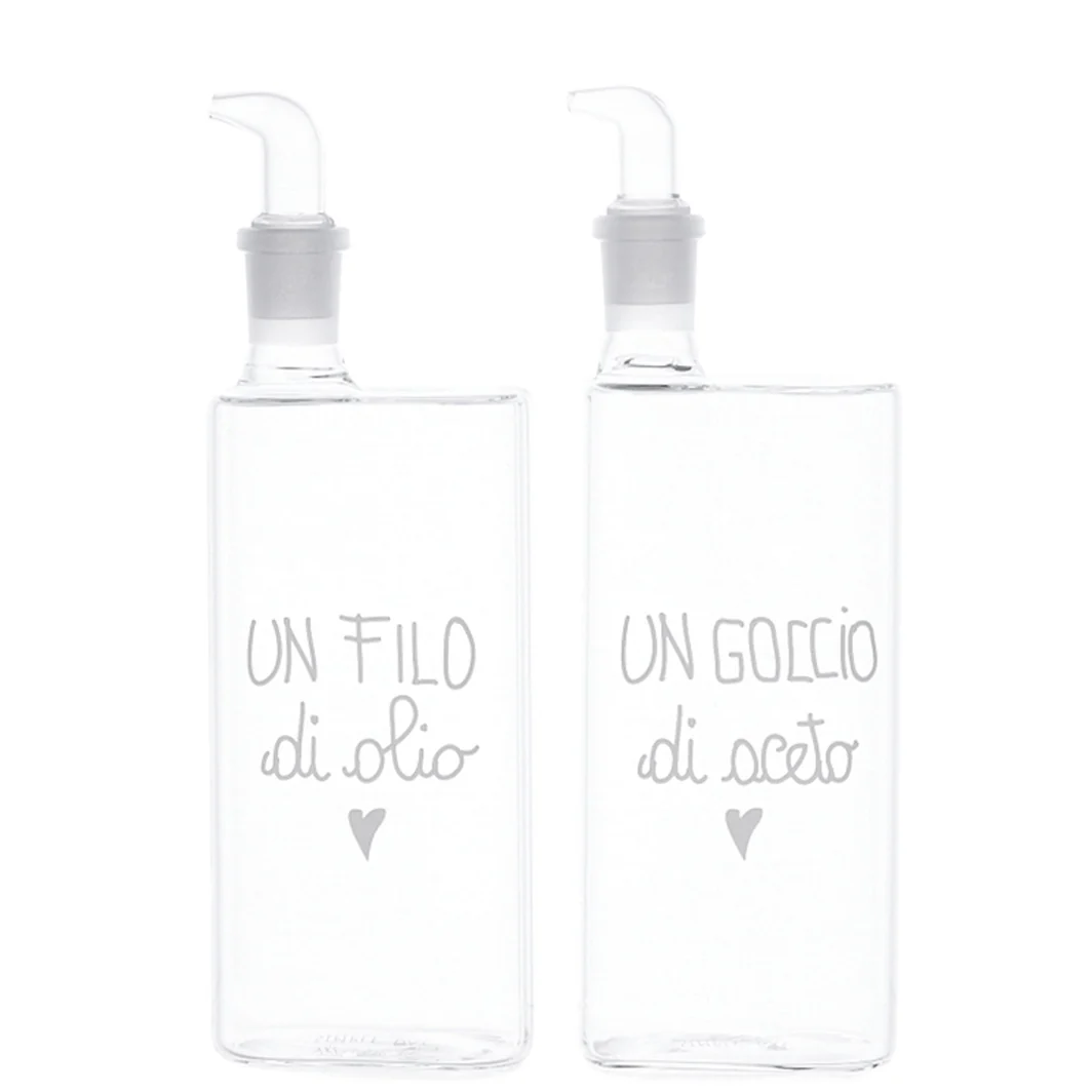 set olio aceto 400 ml in vetro - immagine 1