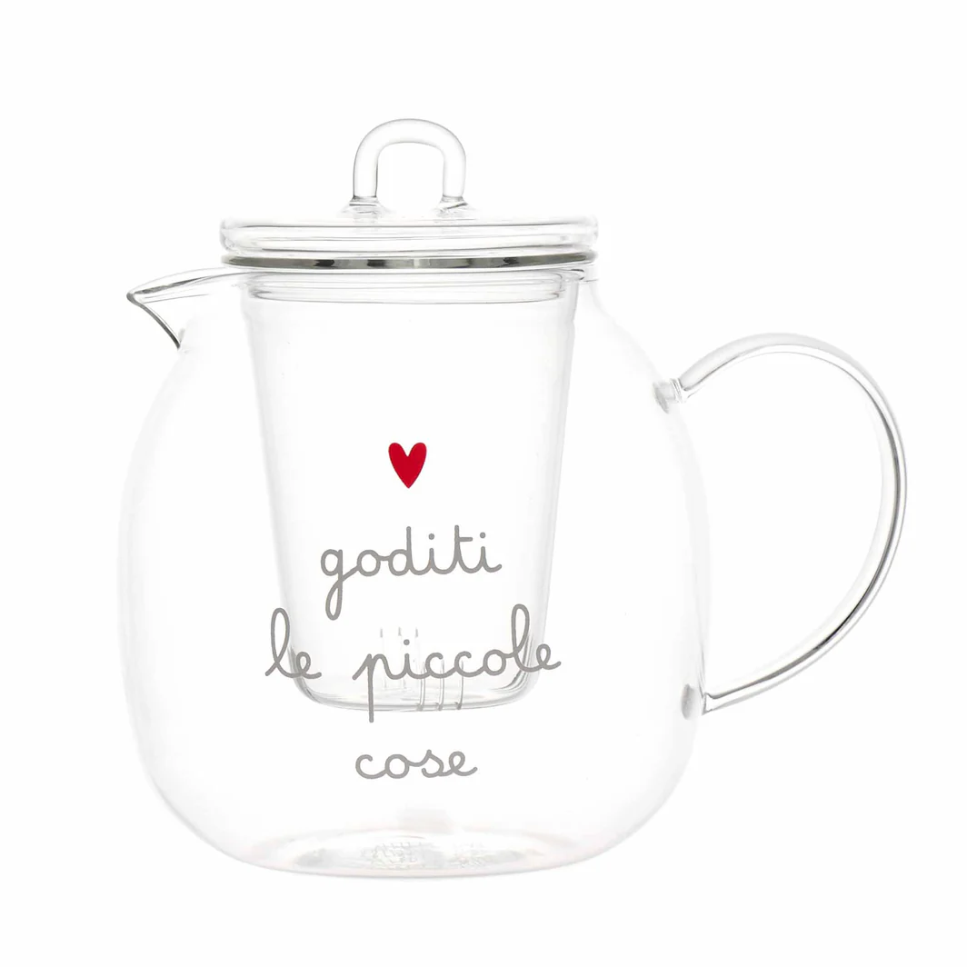 teiera vetro ''goditi le piccole cose'' - immagine 1